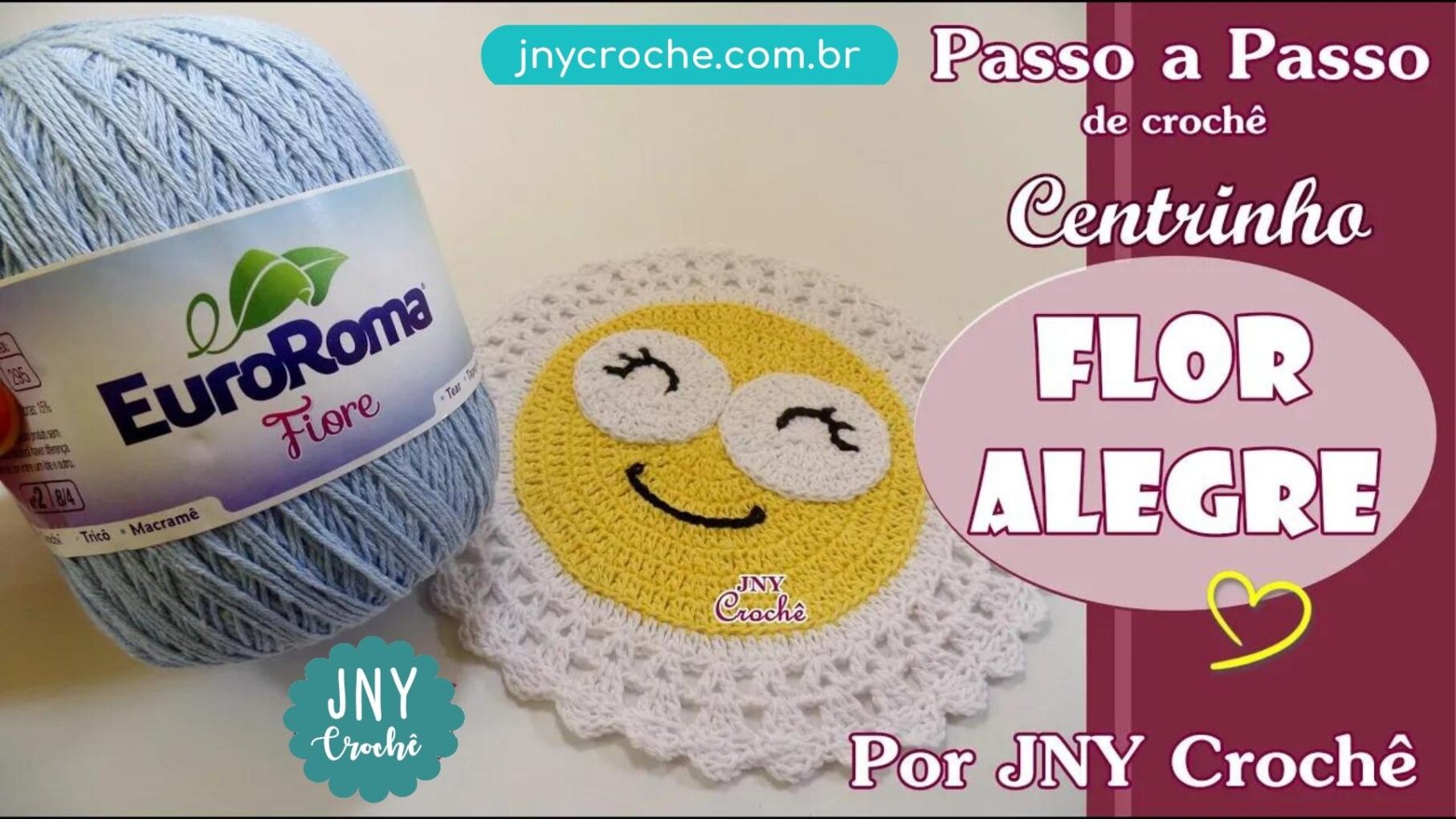 CENTRO DE MESA DE CROCHÊ SIMPLES PASSO A PASSO | FLOR ALEGRE