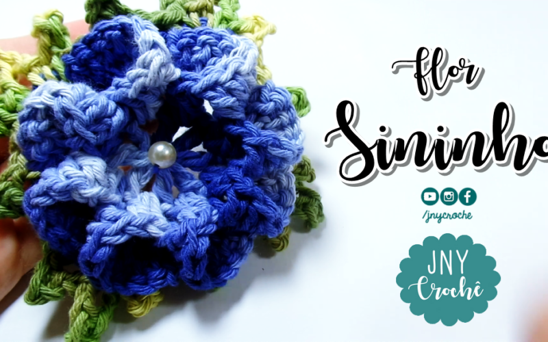 FLOR DE CROCHÊ SIMPLES PARA APLICAÇÃO FLOR DE CROCHÊ PASSO A PASSO MODELO SININHO
