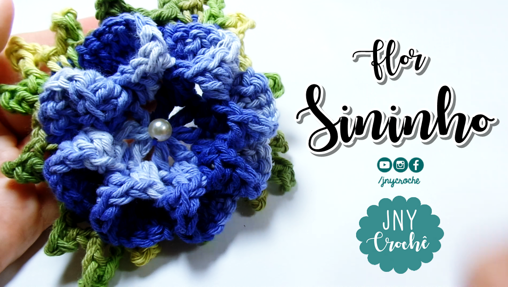 FLOR DE CROCHÊ SIMPLES PARA APLICAÇÃO FLOR DE CROCHÊ PASSO A PASSO MODELO SININHO