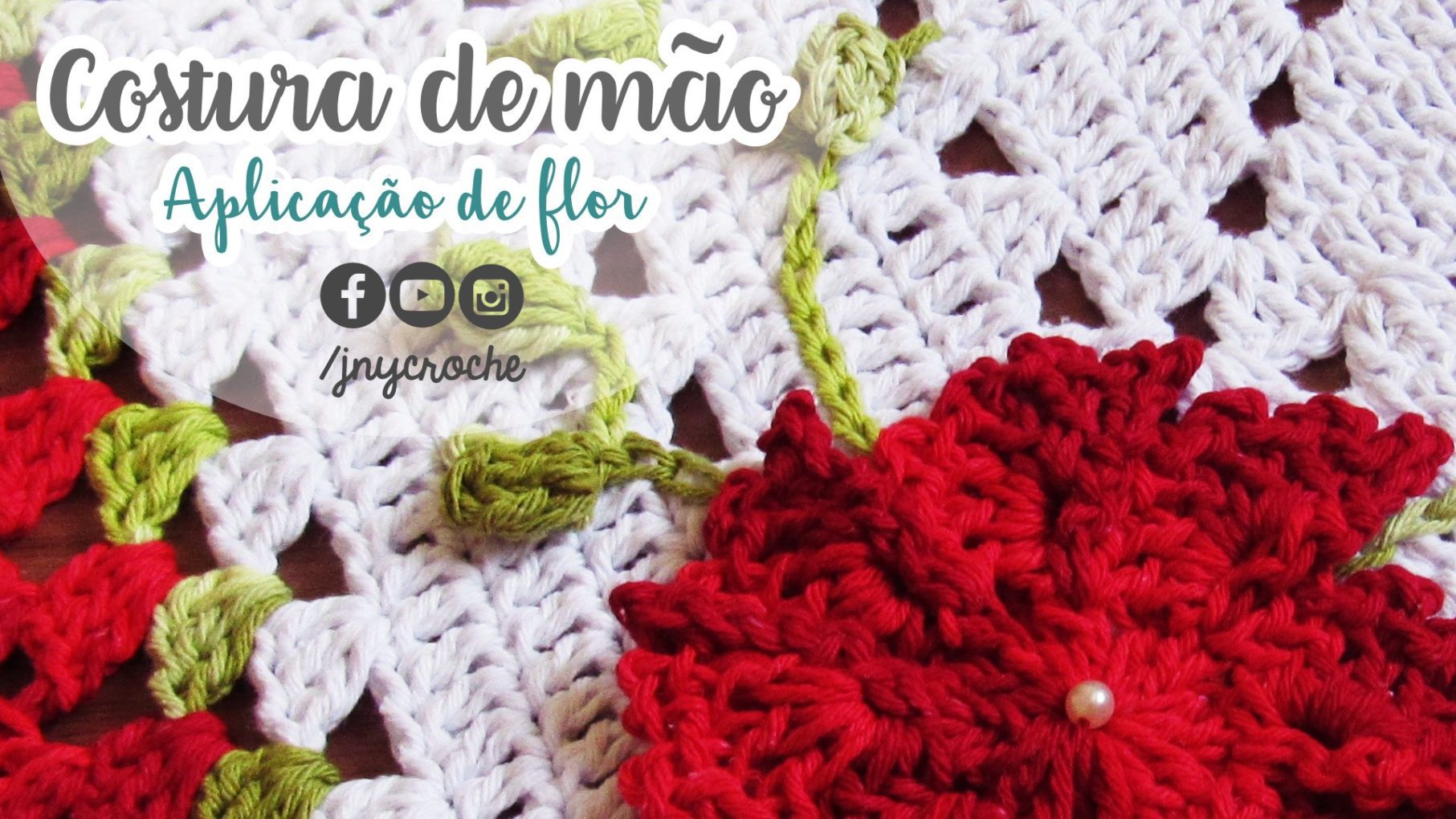 Curso de crochê avançado - costura de mão - aplicação de flor