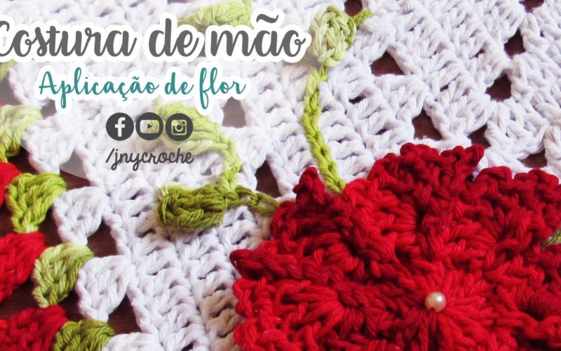 Curso de crochê avançado - costura de mão - aplicação de flor