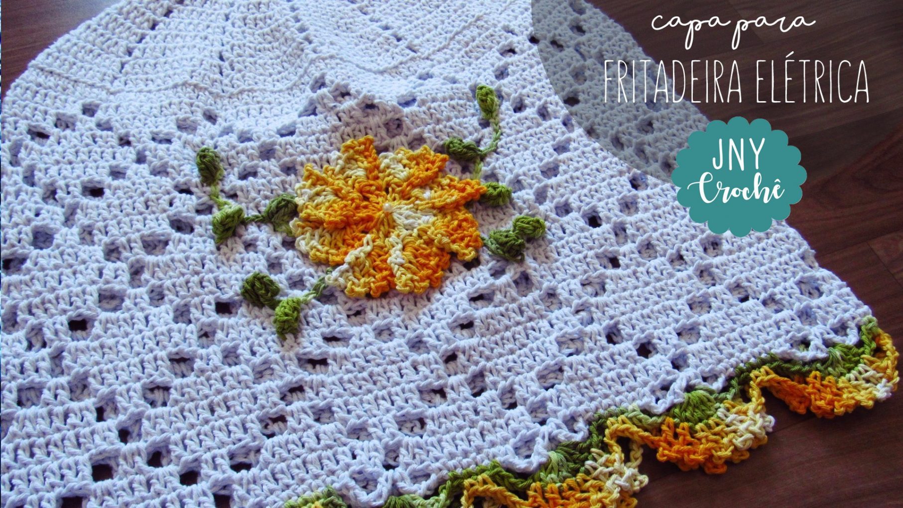 capa de crochê de fritadeira eletrica