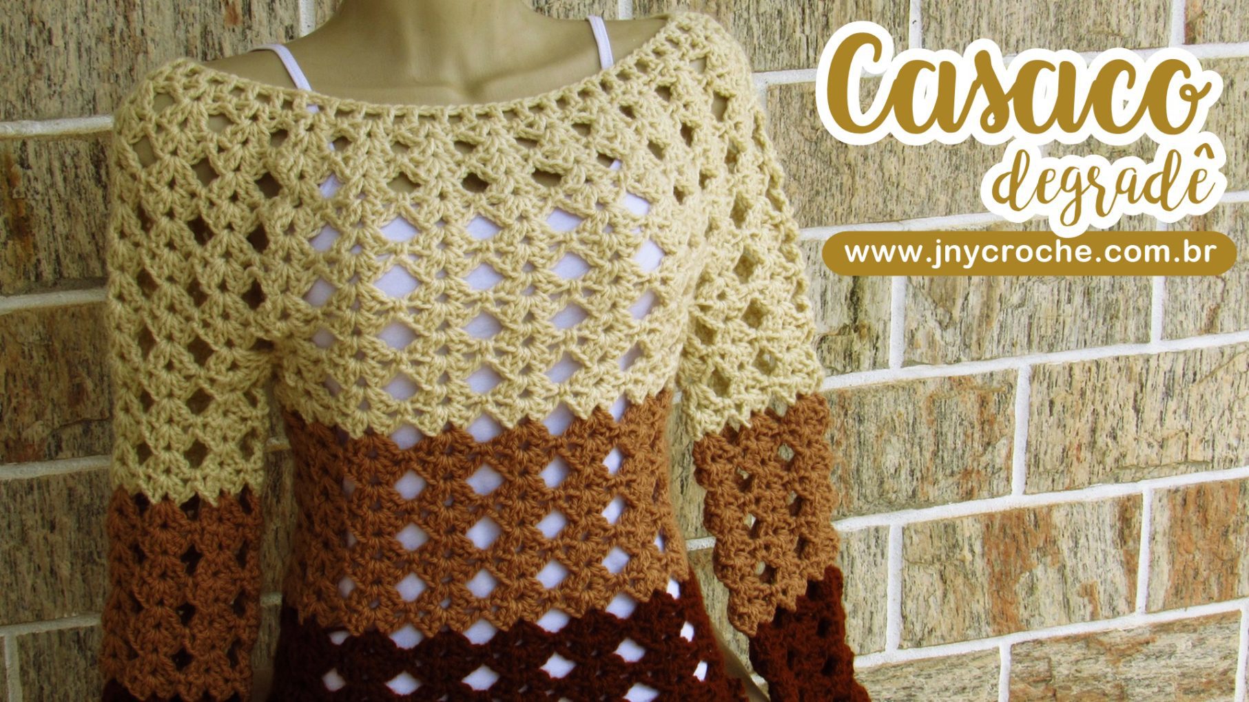 casaco de croche degrade