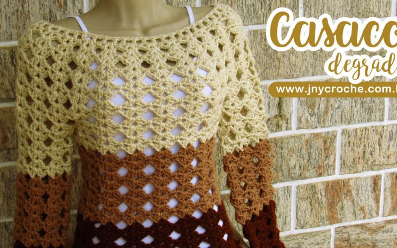 casaco de croche degrade
