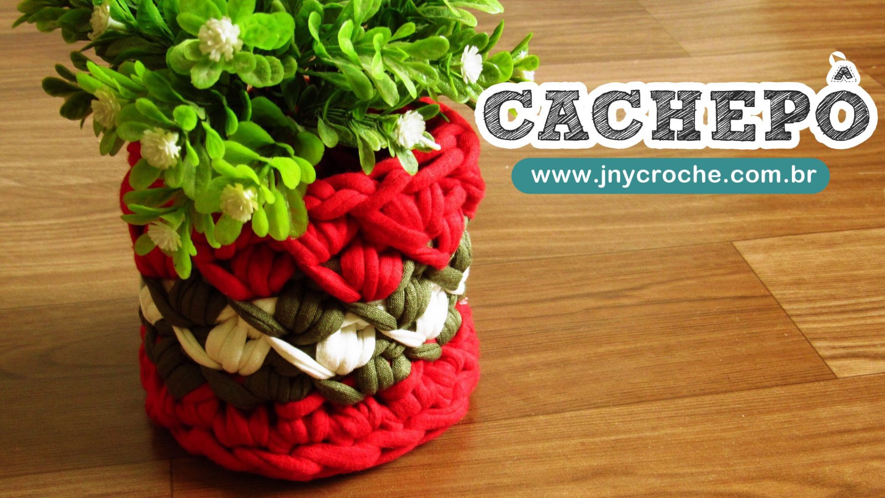 cesto cachepo de crochê