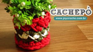 cesto cachepo de crochê cesto cachepo de crochê