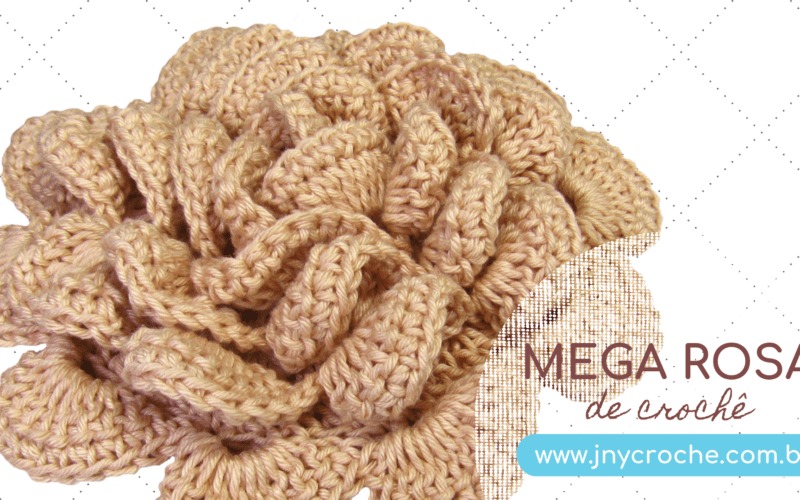 Mega rosa de crochê