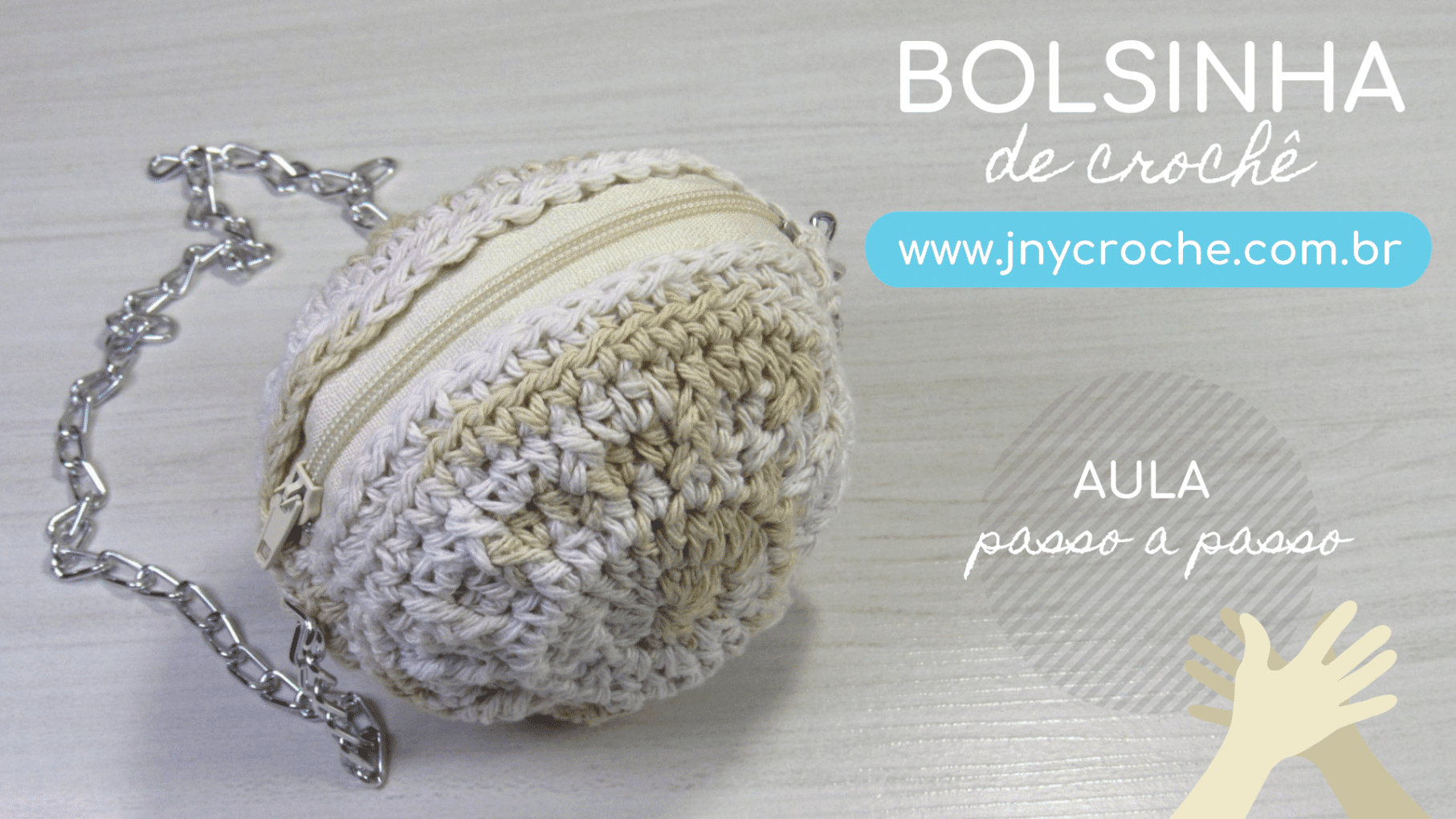 bolsinha redonda de praia de crochê