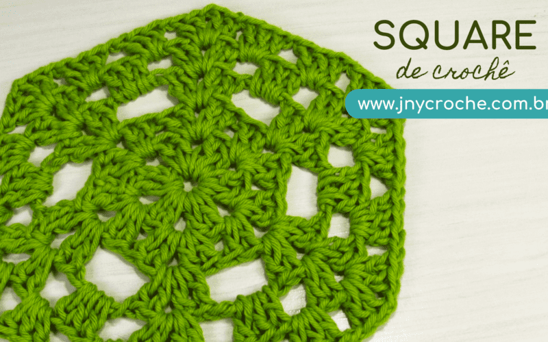 square modulo de croche hexagono