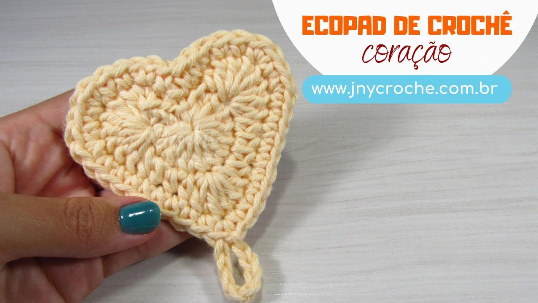 ecopad de croche coração