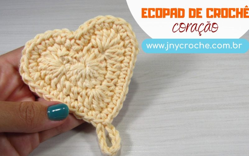 ecopad de croche coração