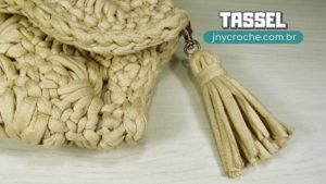 tassel pingente para bolsa com fio de malha
