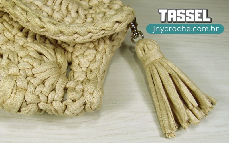 tassel pingente para bolsa com fio de malha