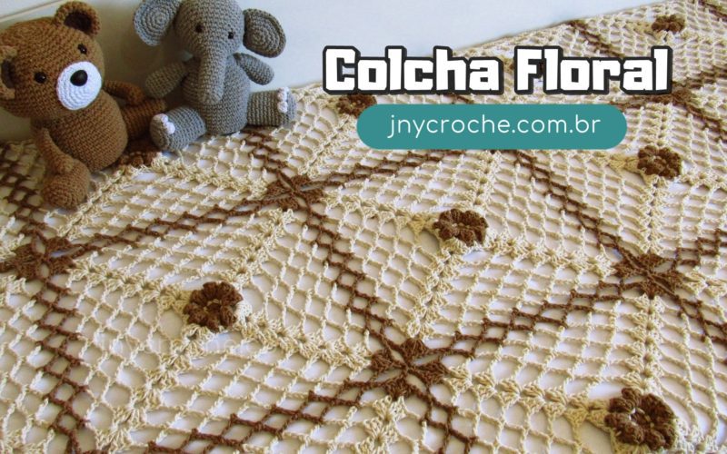 colcha de croche floral