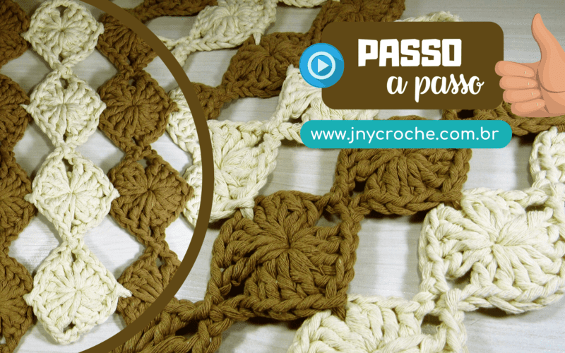 Tapete de crochê fuxico