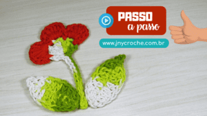 Flor e folha de crochê para aplicação Flor e folha de crochê para aplicação