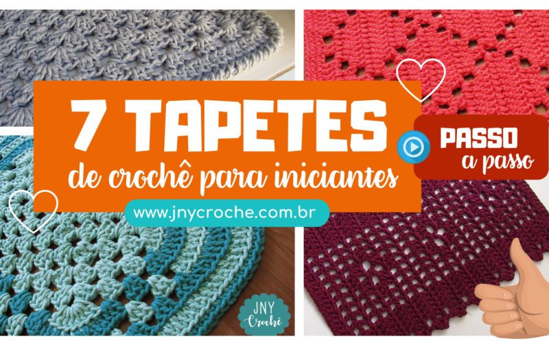 7 tapetes de crochê