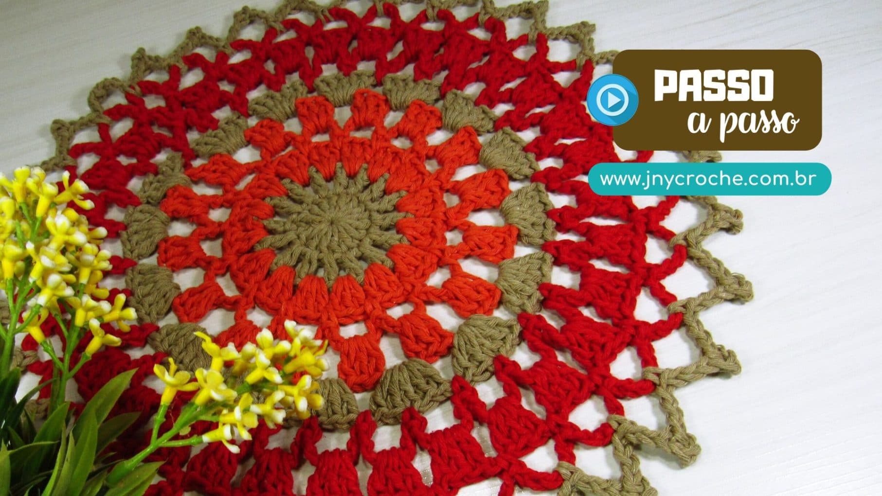 Sousplat multicoressousplat de croche economico