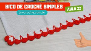 Bico de crochê simples e fácil - aula 22 Bico de crochê simples e fácil - aula 22