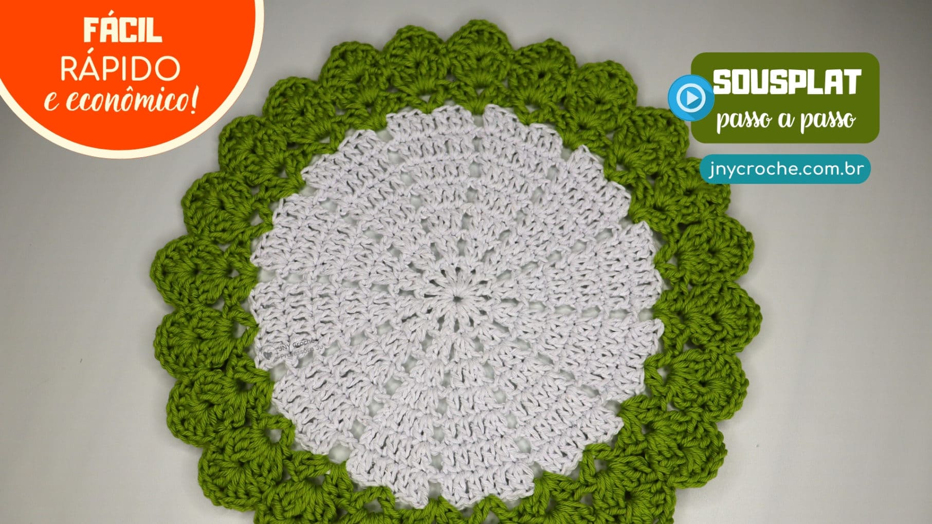 Sousplat de crochê simples e fácil para iniciantes