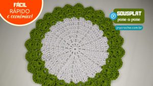 Sousplat de crochê simples e fácil para iniciantes Sousplat de crochê simples e fácil para iniciantes
