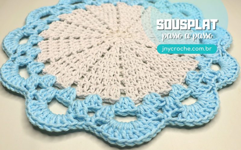 Sousplat de crochê Sonho azul
