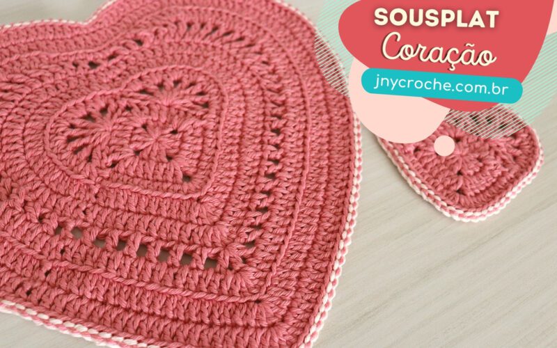 Sousplat de crochê Coração