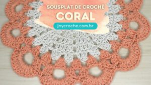 Sousplat de crochê Coral Sousplat de crochê Coral