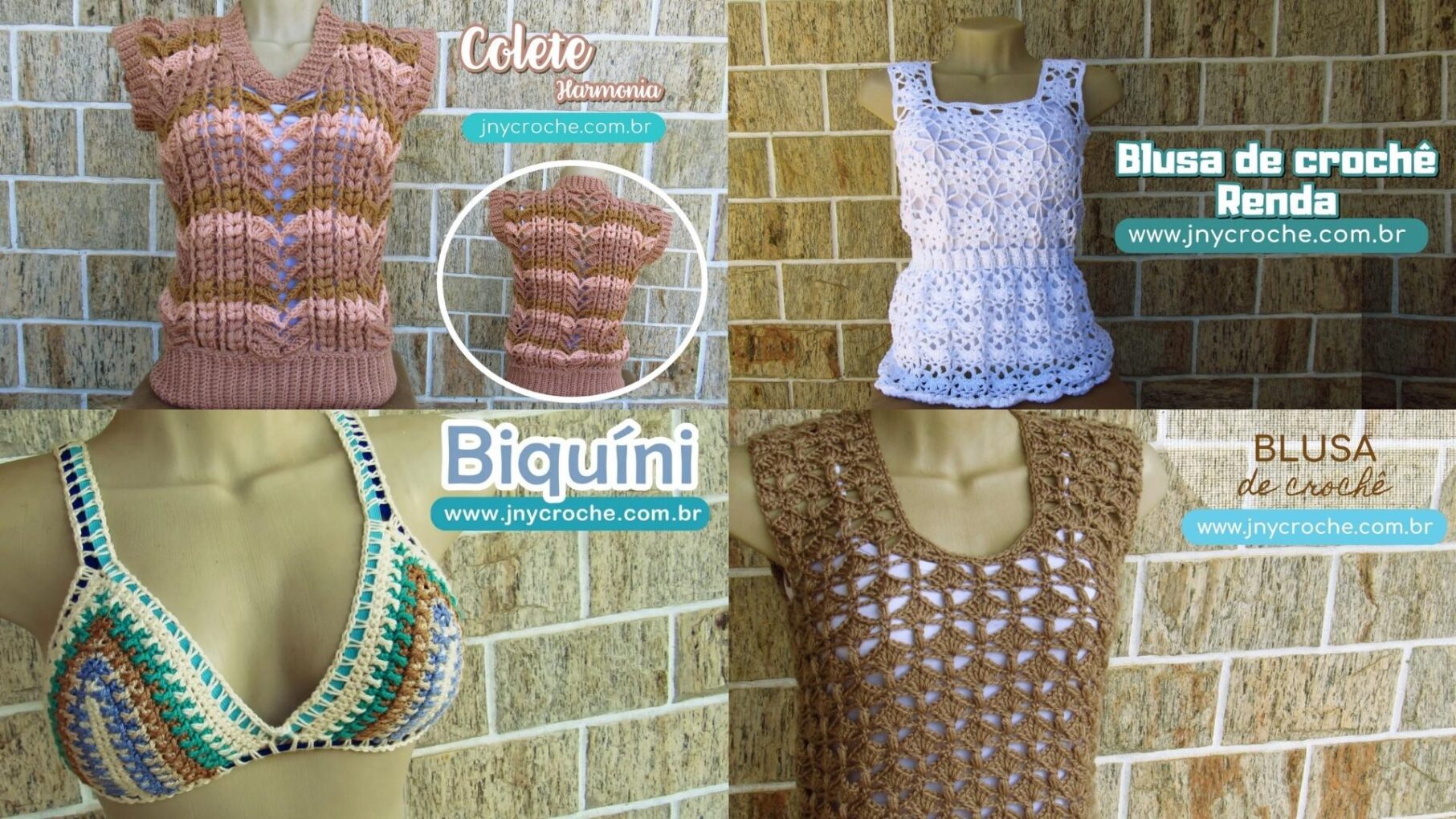 ROUPAS COMO COLETES, BIQUÍNIS E BLUSAS...