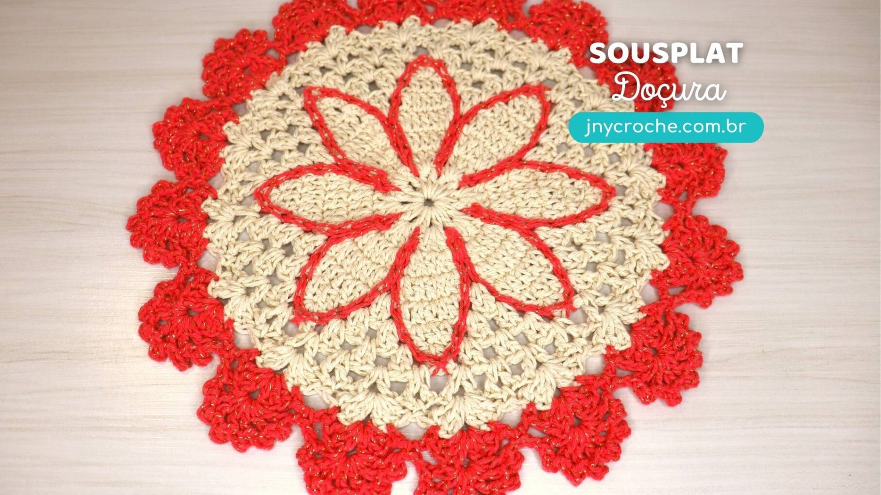 Sousplat de crochê Doçura Acabamento extra