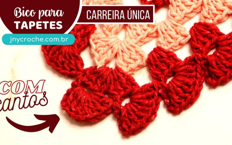 BICO DE CROCHÊ CARREIRA ÚNICA SIMPLES E FÁCIL PARA TAPETE | Aula 23