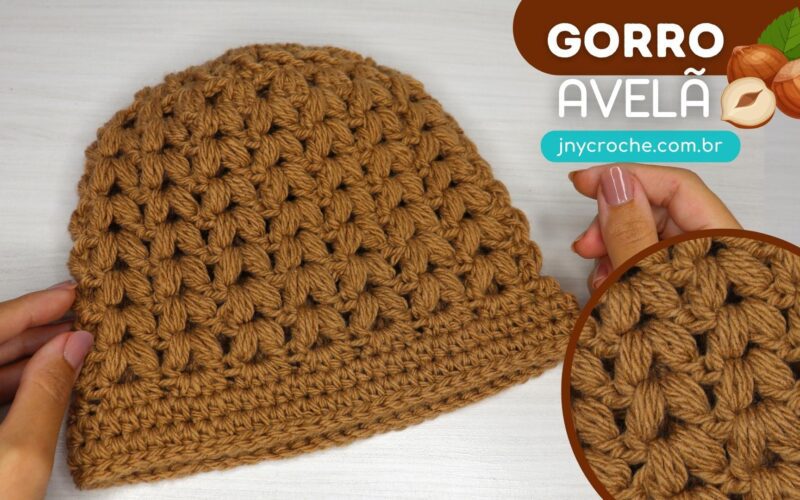 Gorro de crochê Avelã