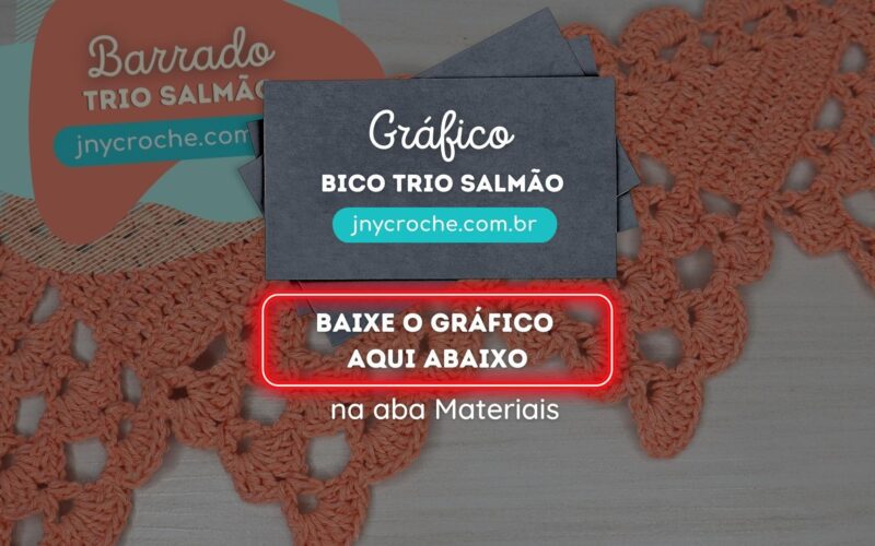 Gráfico Bico de crochê Trio Salmão Conchas