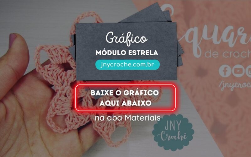 Gráfico módulo de crochê estrela salmão