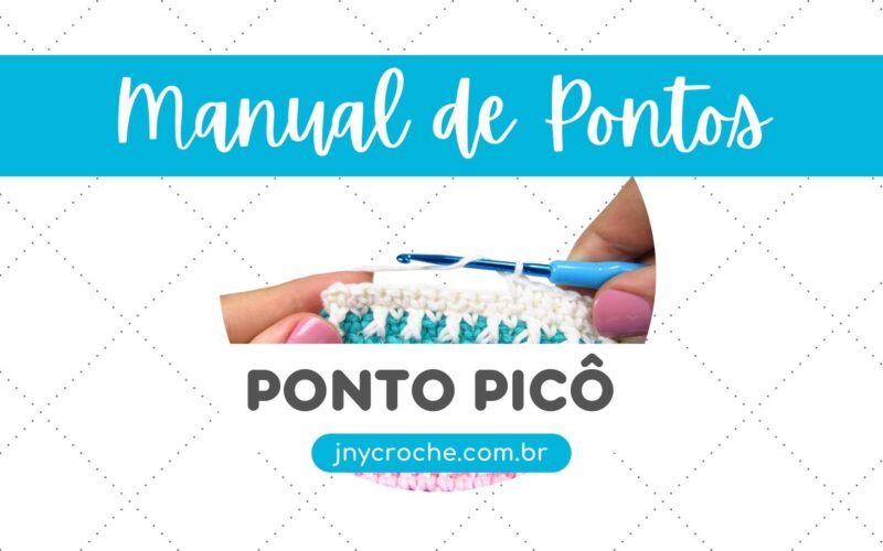 Ponto picô de crochê manual de pontos