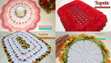Jogo de Tapete Harmonia para Cozinha em crochê/escolha sua cor preferida