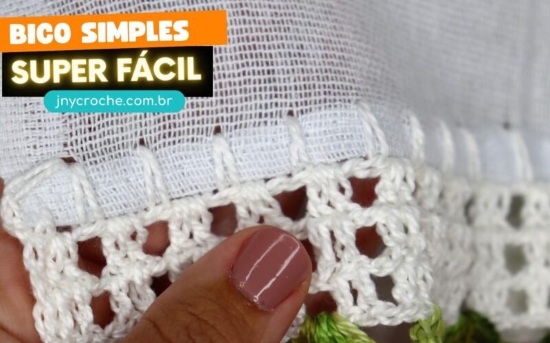 CASEADO DE CROCHÊ CARREIRA ÚNICA PARA PANO DE PRATO SIMPLES