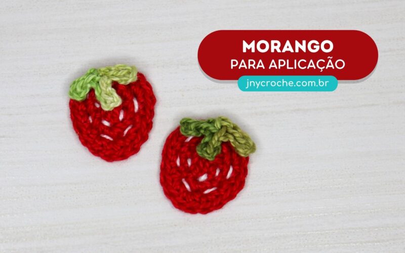 Morango de crochê para aplicação