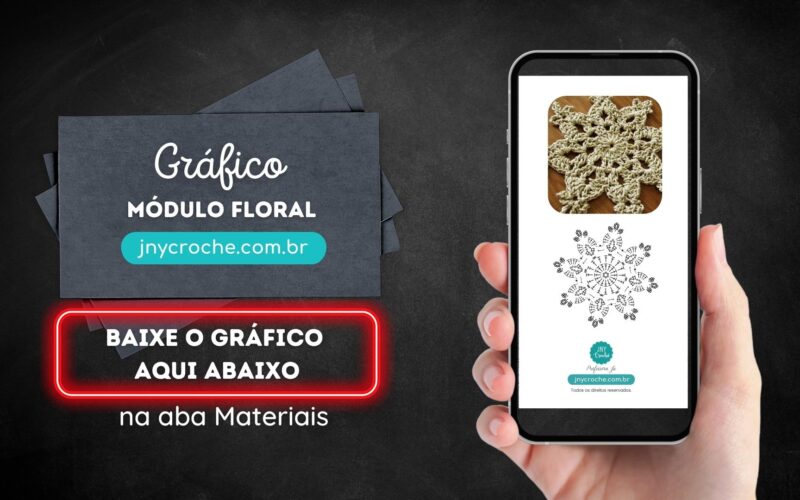 Gráfico módulo de crochê floral