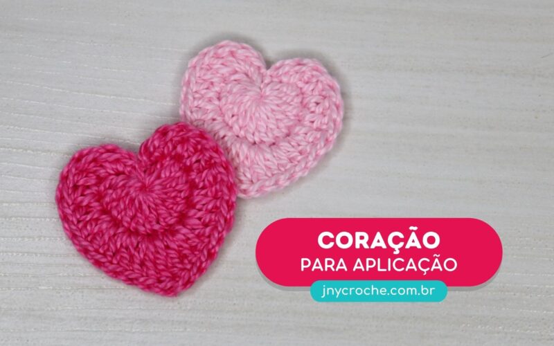 Coração de crochê para aplicação