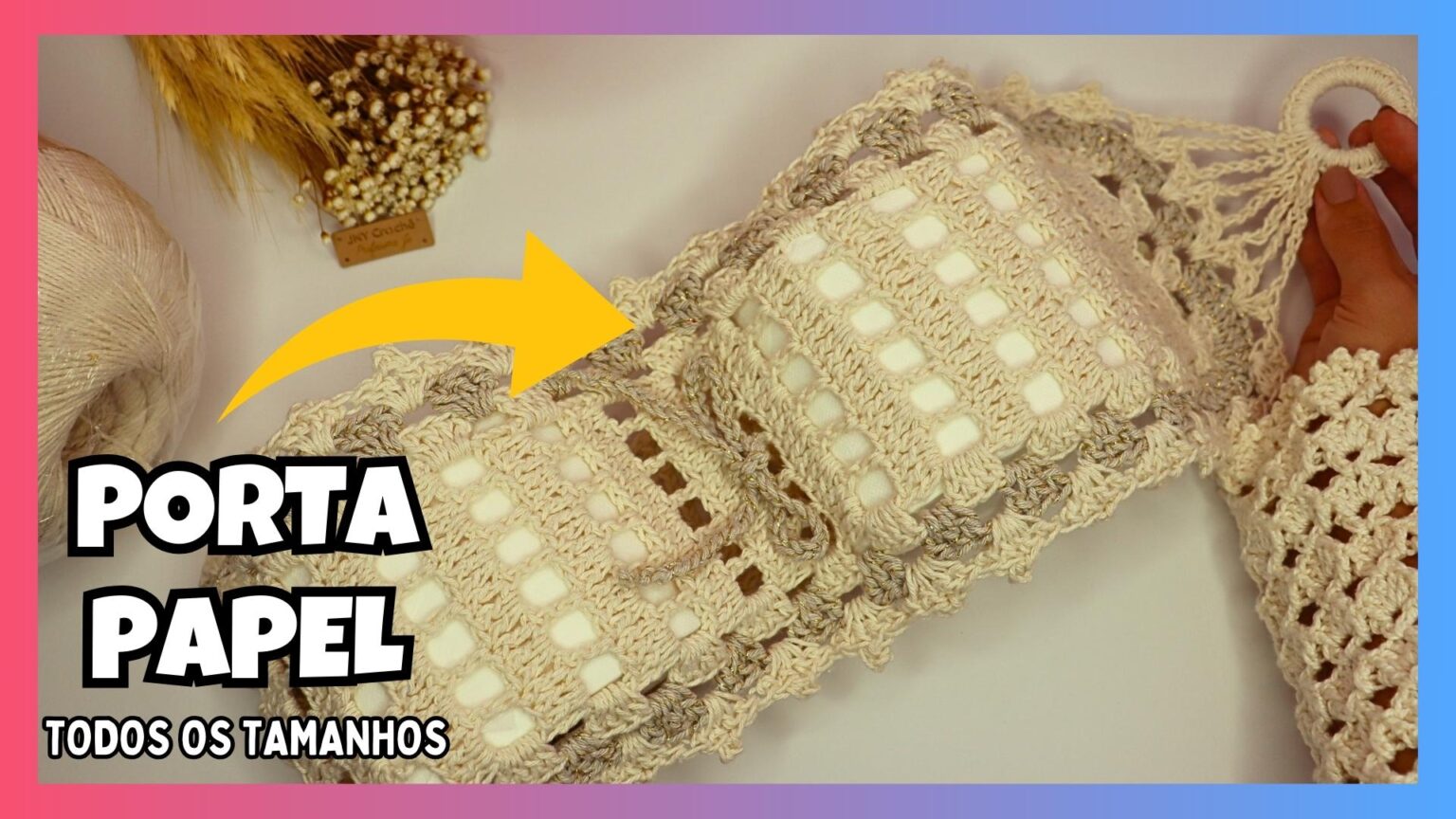 PORTA PAPEL HIGIÊNICO DE CROCHÊ PASSO A PASSO SIMPLES E FÁCIL