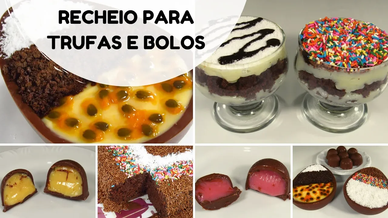 8 RECHEIOS PARA OVOS DE COLHER, TRUFAS, BOLOS, BOLOS DE POTE E MAIS