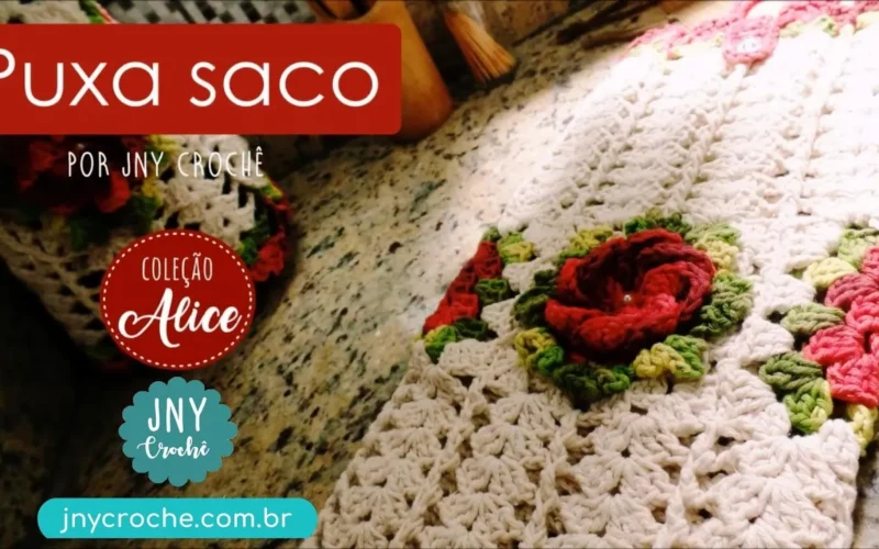 puxa saco de crochê, puxa saco de crochê diferente, puxa saco de crochê simples e fácil, puxa saco de crochê passo a passo, puxa saco de crochê barbante,