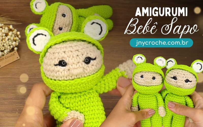 Amigurumi de crochê Bebê Sapo | CLUB