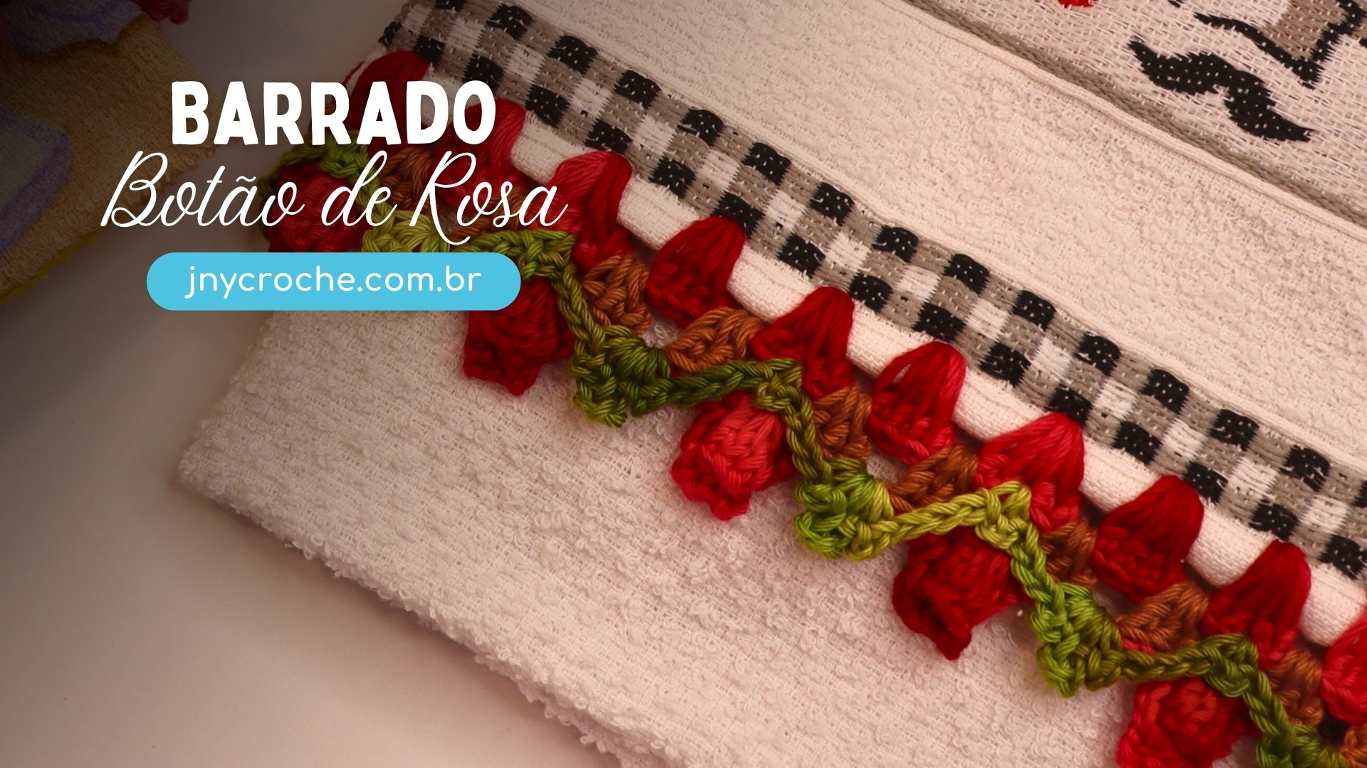 Barrado de Crochê Botão de Rosa | CLUB