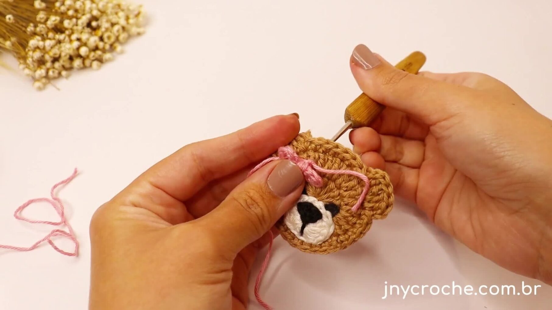 Lacinho de crochê para Carinha de Urso de crochê
