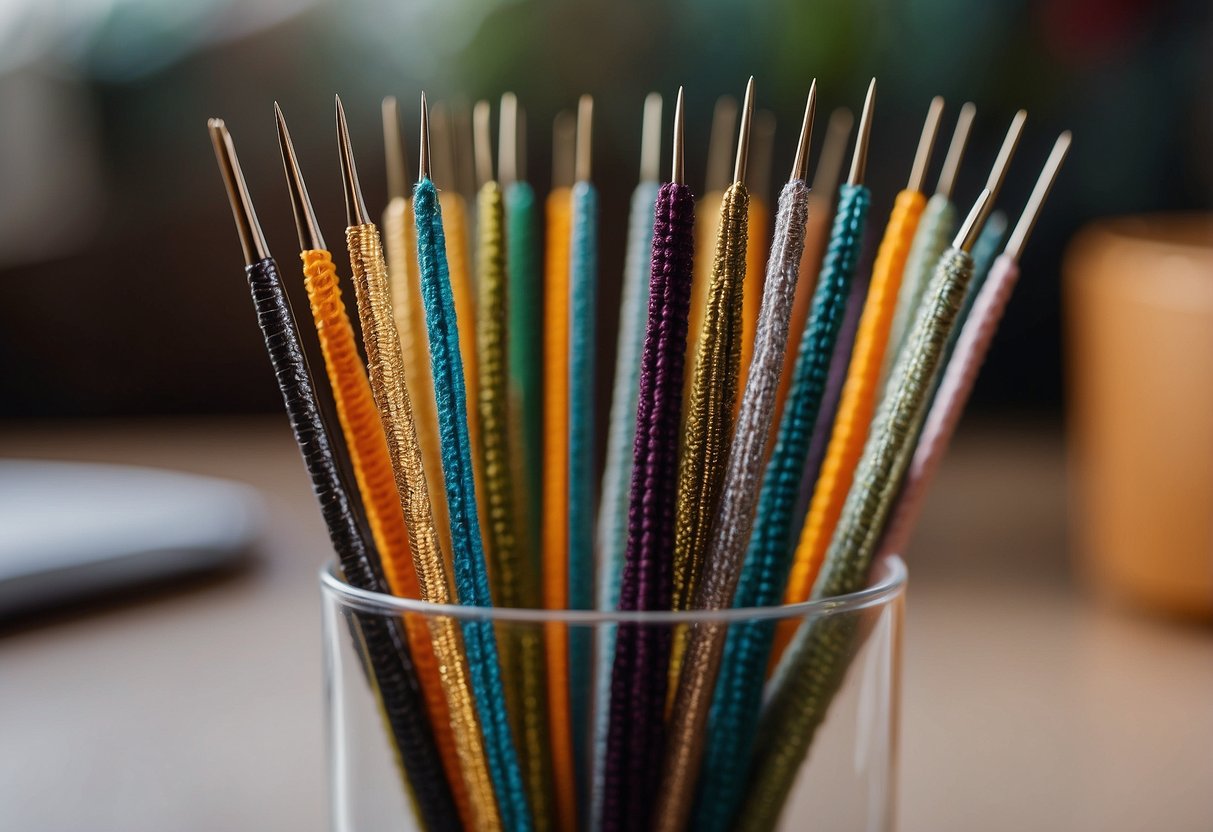 Choosing the right crochet needle from a collection of needles