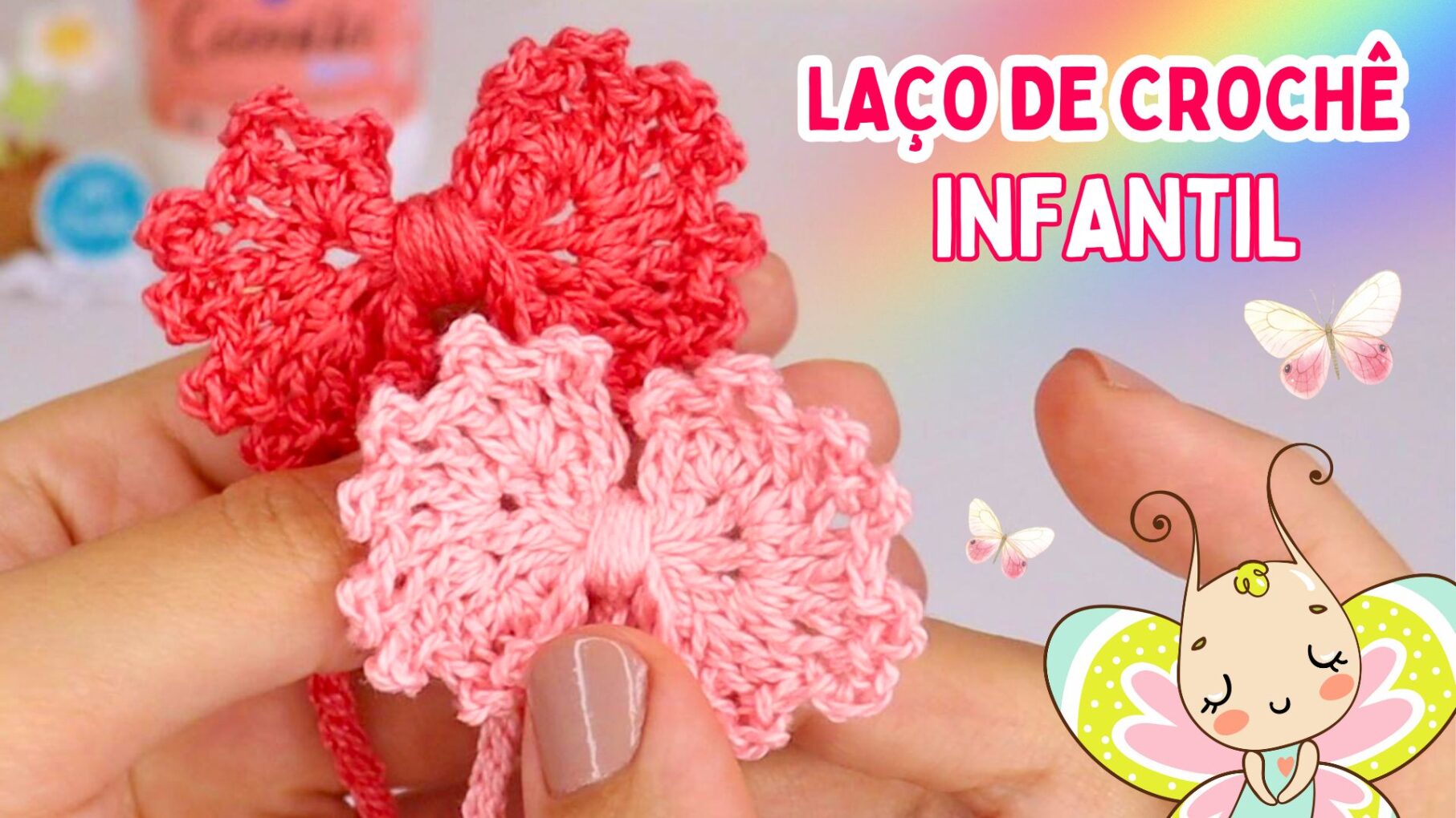 Laço para cabelo infantil, Laço de cabelo Infantil Luxo, Laço de crochê infantil, Laço de crochê para cabelo, Laço de crochê passo a passo, jnycroche,