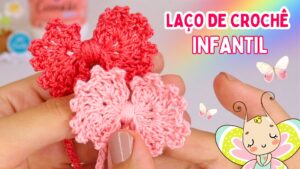 Laço para cabelo infantil, Laço de cabelo Infantil Luxo, Laço de crochê infantil, Laço de crochê para cabelo, Laço de crochê passo a passo, jnycroche,