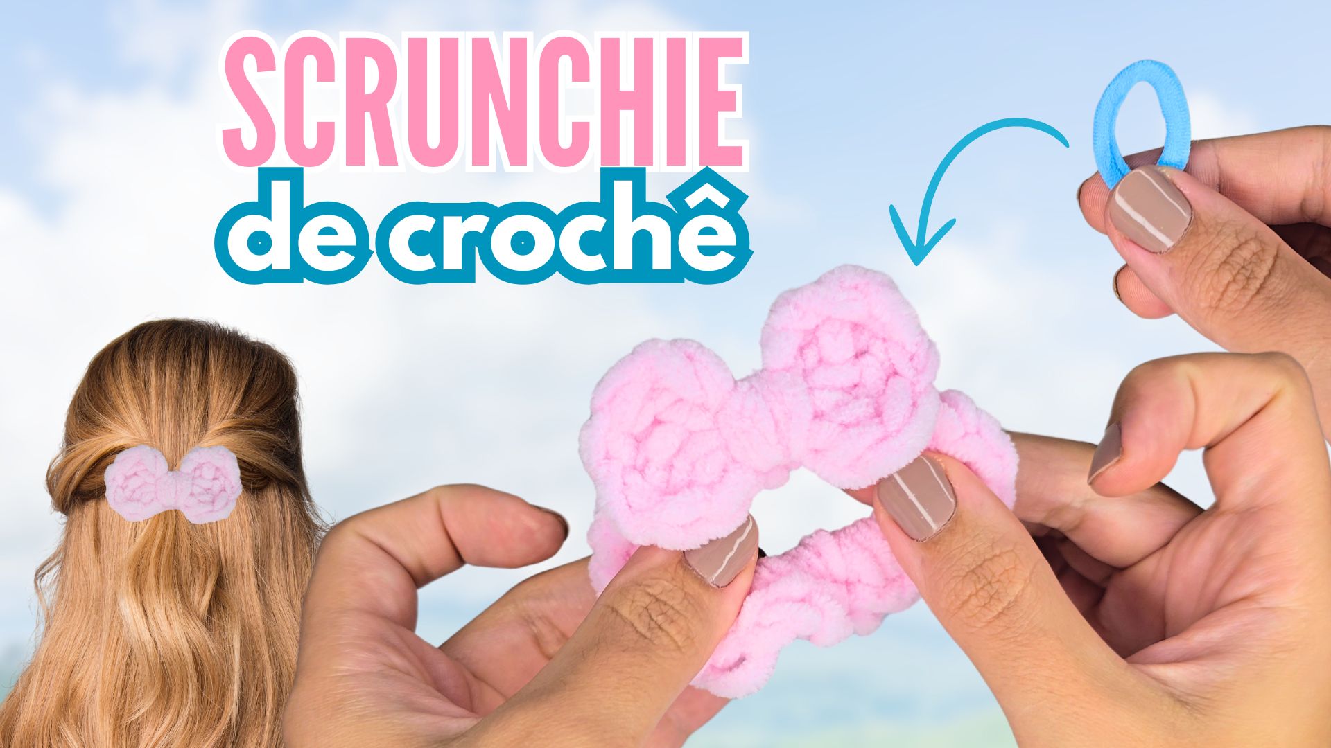 Scrunchie como fazer, Scrunchie de cabelo, Scrunchie de crochê, xuxinha de crochê, laço de crochê, Scrunchies de cabelo como fazer,